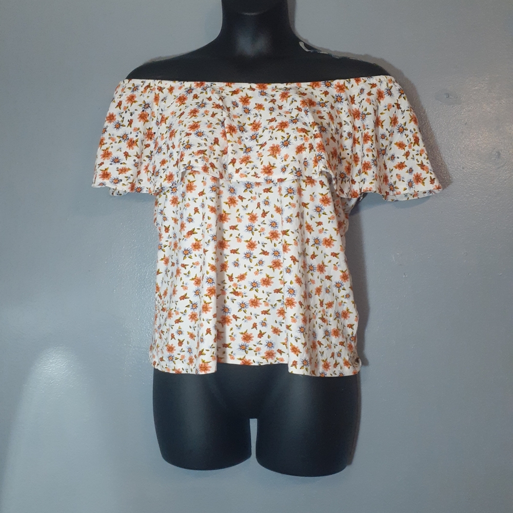 Full Circle Trends Floral Off-Shoulder Blouse